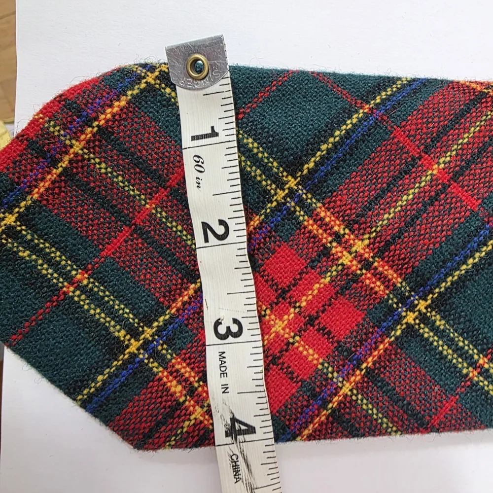 Vintage 70's Plaid Tartan Tie Green Red Yellow